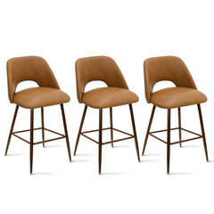Front | Straight-on view of the Kolvern Lentia Upholstered Counter Stools, Set of 3