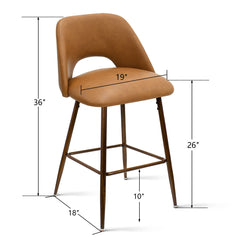 Angle | Three-quarter view of the Kolvern Lentia Upholstered Counter Stools, Set of 3
