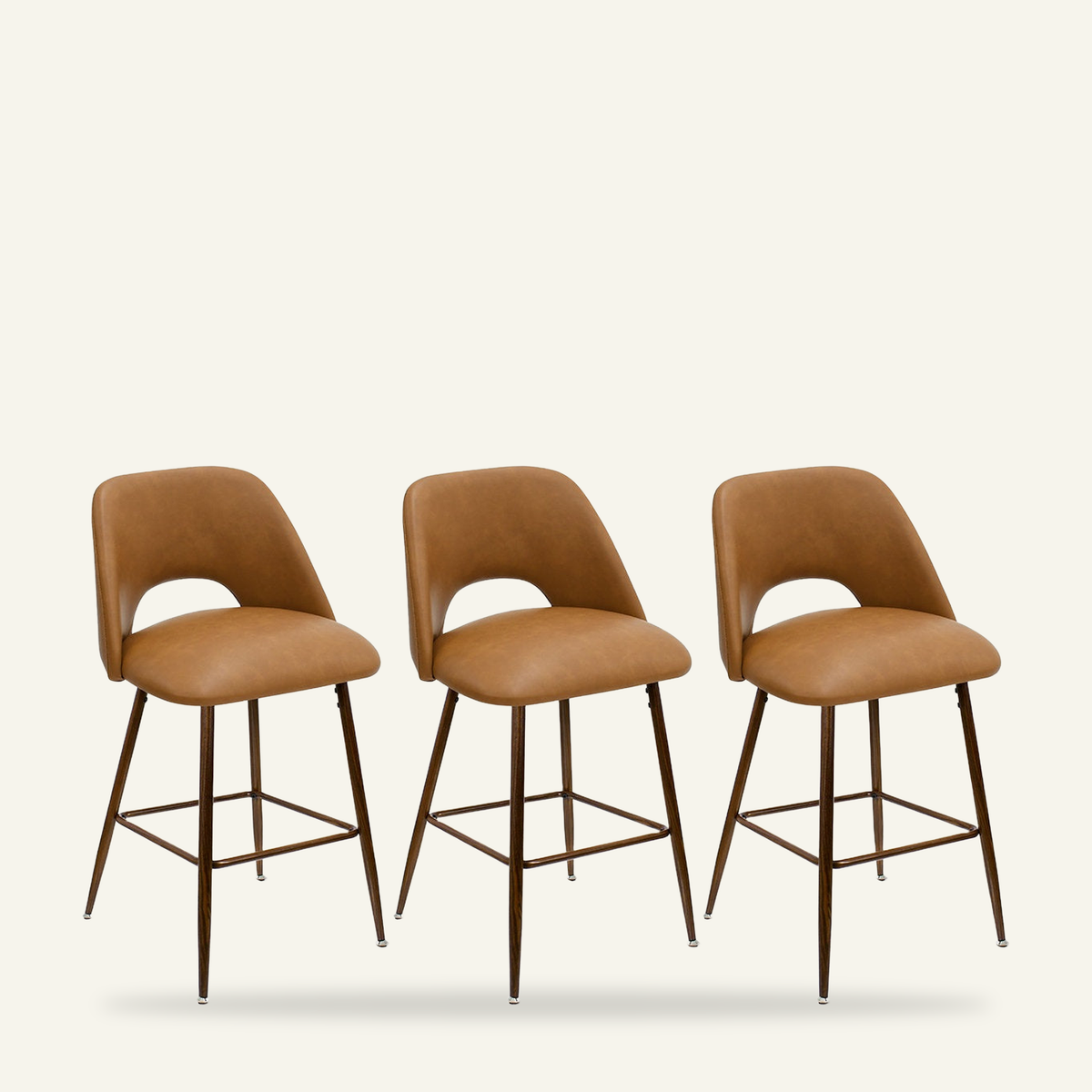 Kolvern Lentia Upholstered Counter Stools, Set of 3