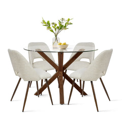 Front | Straight-on view of the Kolvern Liscanera 5-Piece Round Dining Set