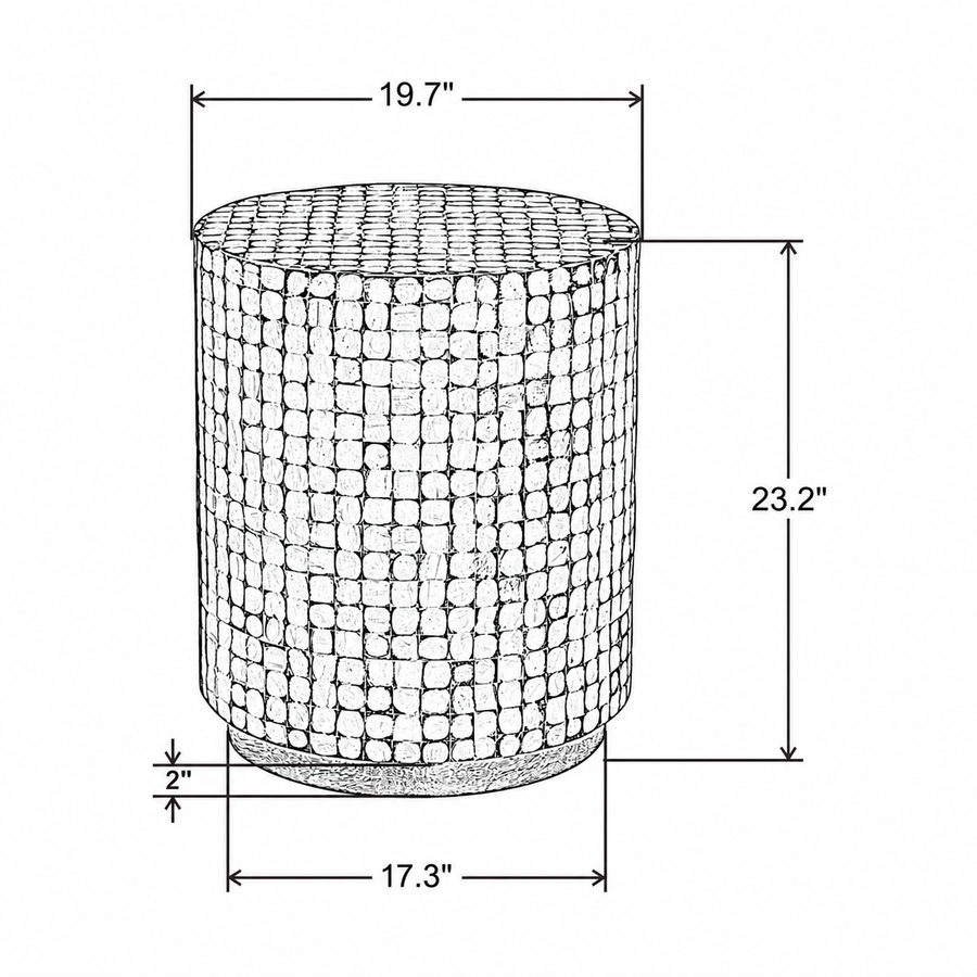 Kolvern Midvagur Coconut Drum Table | untouched supplier studio 1