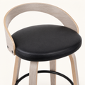 Detail | the black faux-leather seat