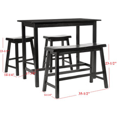 Angle | Three-quarter view of the Kolvern Palmeto 4-Person Dining Set