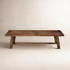 Front | Straight-on view of the Kolvern Perciato Wood Dining Bench