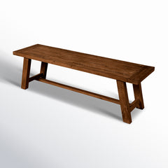Angle | Three-quarter view of the Kolvern Perciato Wood Dining Bench