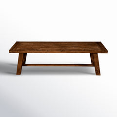 Front | Straight-on view of the Kolvern Perciato Wood Dining Bench