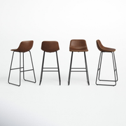Kolvern Pietralunga Sled Base Leather Bar Stool | untouched supplier studio 3