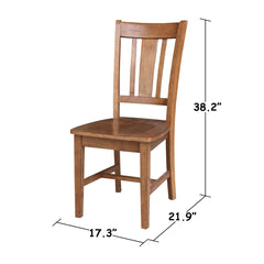 Angle | Three-quarter view of the Kolvern Puntanere Wood Side Chair Pair