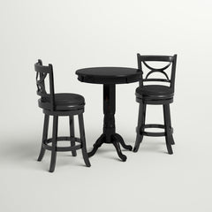 Angle | Three-quarter view of the Kolvern Quattropani 2-Person Pedestal Dining Set