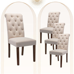 Angle | Three-quarter view of the Kolvern Rinella Tufted Side Chair Set of 4