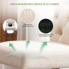Texture | Close view of the Kolvern Rinella Tufted Side Chair Set of 4