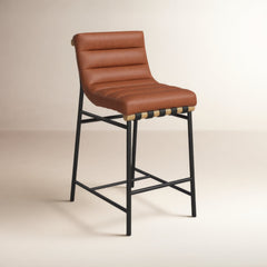 Angle | Three-quarter view of the Kolvern Roia Upholstered Counter Stool