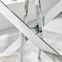 Detail | Close view of the Kolvern Santangelo Glass Dining Table