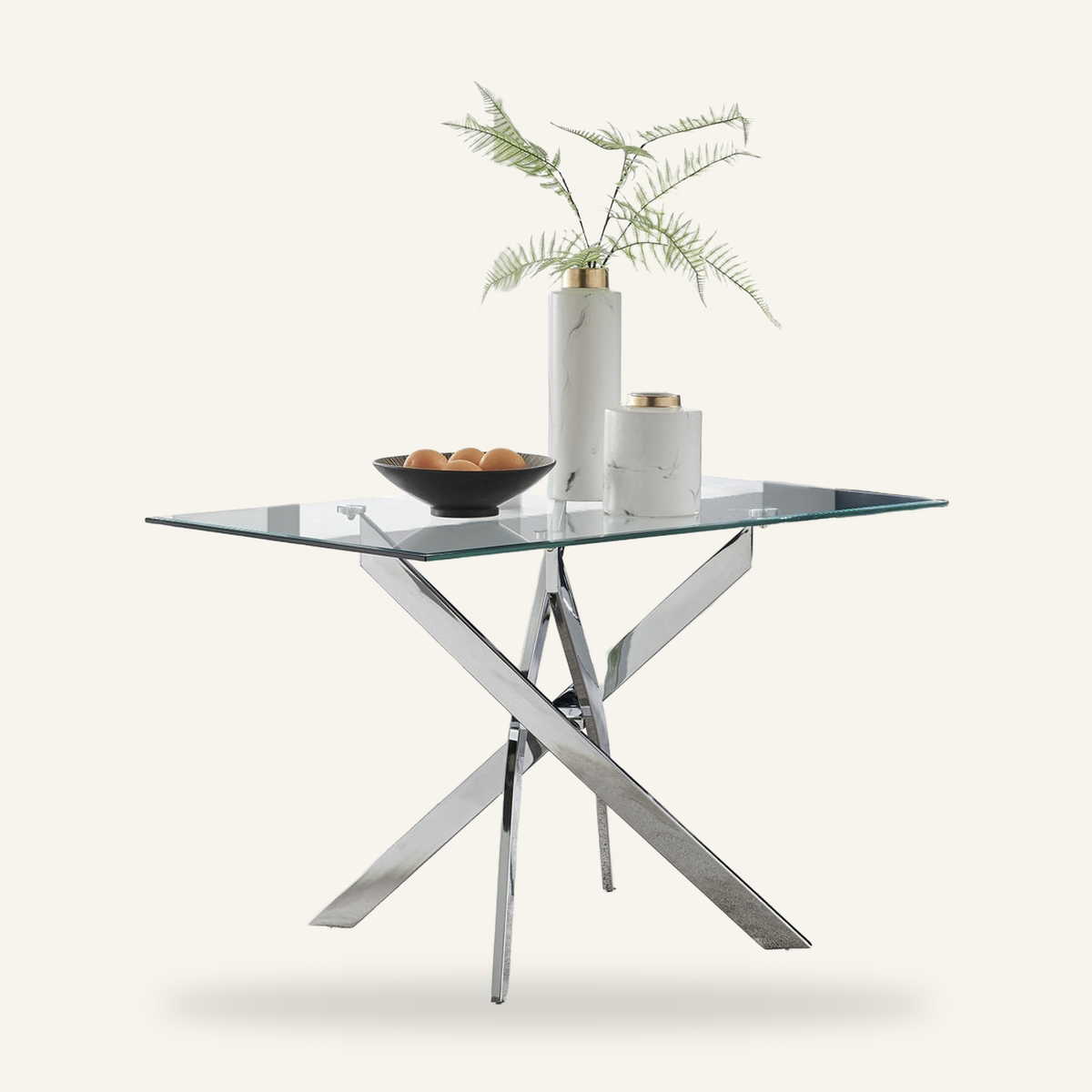 Kolvern Santangelo Glass Dining Table