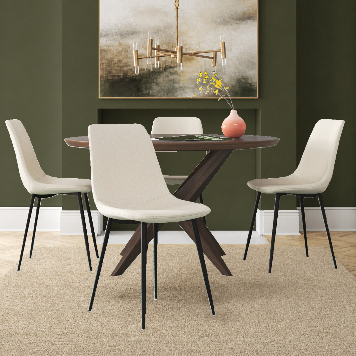 Kolvern Scari Upholstered Side Chair in a restyled supplier room | Pipeline B room-shell edit 1