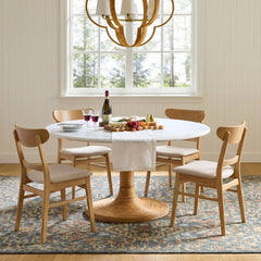 Room | The Kolvern Spinazzola Upholstered Dining Chair Set of 4 in a styled room