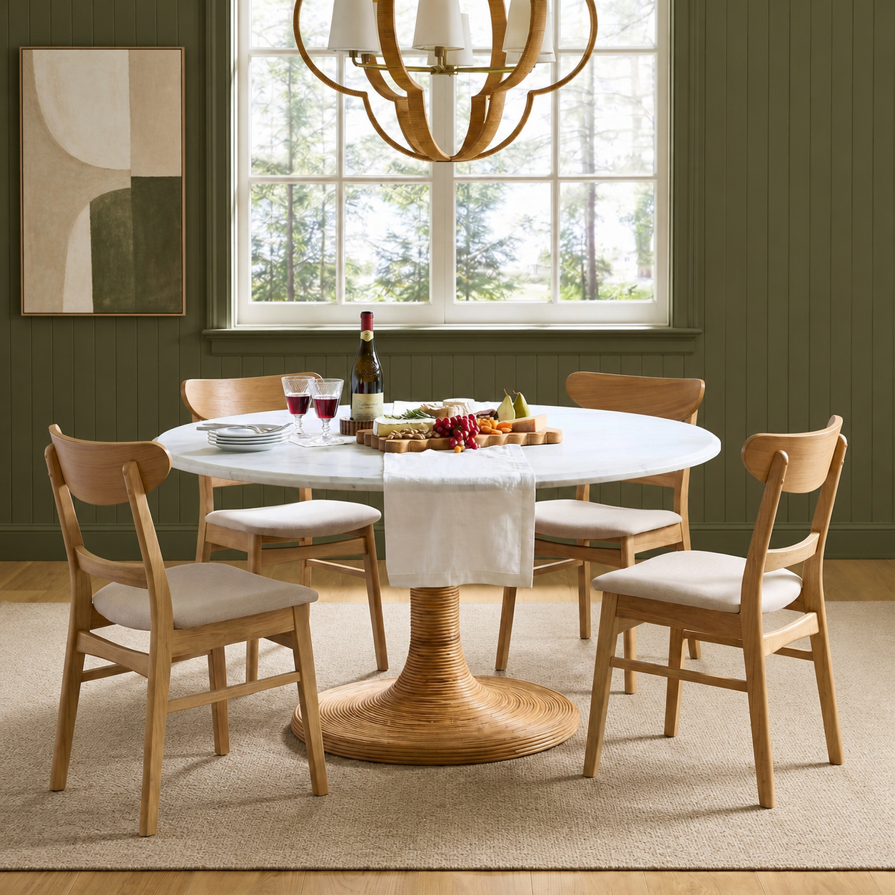 Kolvern Spinazzola Upholstered Dining Chair in a restyled supplier room | Pipeline B room-shell edit 1