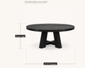 Dimensions | round tabletop diameter and overall height