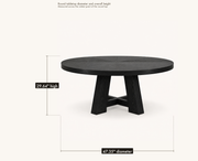 Dimensions | round tabletop diameter and overall height