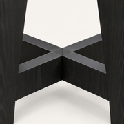 Detail | the flat-strap X-brace knuckle where the trestle legs meet