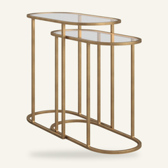 Product | The Kolvern Svinair Glass Oval Nesting Tables