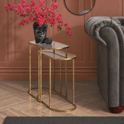 Kolvern Svinair Glass Oval Nesting Tables
