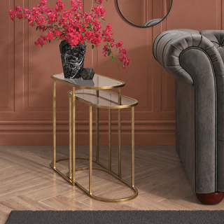 Kolvern Svinair Glass Oval Nesting Tables