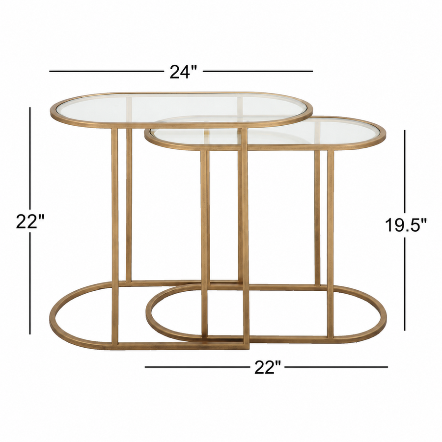 Kolvern Svinair Glass Oval Nesting Tables | untouched supplier studio 1
