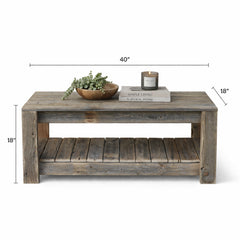 Front | Straight-on view of the Kolvern Vatnsoyrar Wood Coffee Table