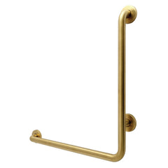 L-Shaped Grab Bar, Tulare, Left Hand in Brushed Brass