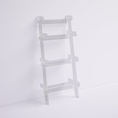 Ladder Bookcase with 4 Shelf Tiers in Clear