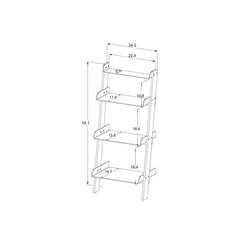 Ladder Bookcase with 4 Shelf Tiers in Clear