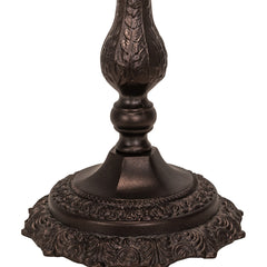 Lamp, 21 in H, Purple Art Glass Shade with Mahogany Bronze Base
