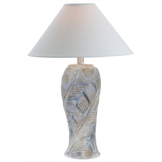 Lamp, Single Light, Beige Linen Shade with Dark Sand Resin Base