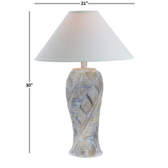 Lamp, Single Light, Beige Linen Shade with Dark Sand Resin Base