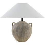 Lamp with Linen Shade and Ceramic Base