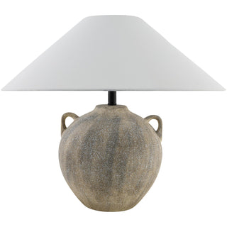 Lamp with Linen Shade and Ceramic Base