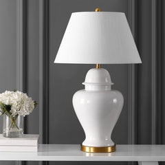 Lamp with Linen Shade and LED Bulb Included