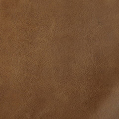 Large Rectangular Ottoman, Genuine Leather, Caramel Brown