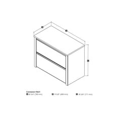 Lateral File Cabinet with 2 Drawers in Antigua and Black