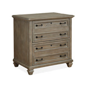 Lateral Filing Cabinet with 2 Locking File Drawers in Gray Pine
