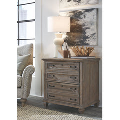 Lateral Filing Cabinet with 2 Locking File Drawers in Gray Pine