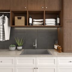 Laundry Sink, Rockport, Single Bowl, Dual-Mount, Granite Composite, Titanium
