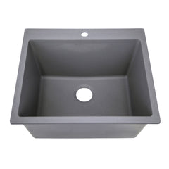 Laundry Sink, Rockport, Single Bowl, Dual-Mount, Granite Composite, Titanium