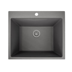 Laundry Sink, Rockport, Single Bowl, Dual-Mount, Granite Composite, Titanium