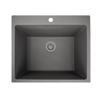 Laundry Sink, Rockport, Single Bowl, Dual-Mount, Granite Composite, Titanium