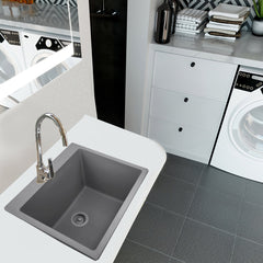 Laundry Sink, Rockport, Single Bowl, Dual-Mount, Granite Composite, Titanium