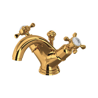 Lavatory Faucet, Edwardian, Two Handle, Single Hole, English Gold