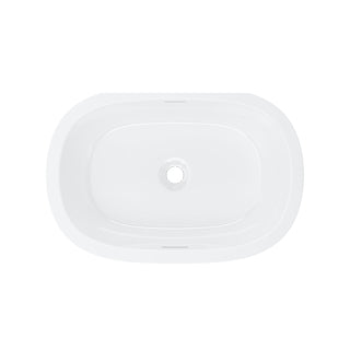 Lavatory Sink, Barcelona, Undermount, Oval, Plastic, Gloss White