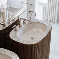 Lavatory Sink, Barcelona, Undermount, Oval, Plastic, Gloss White